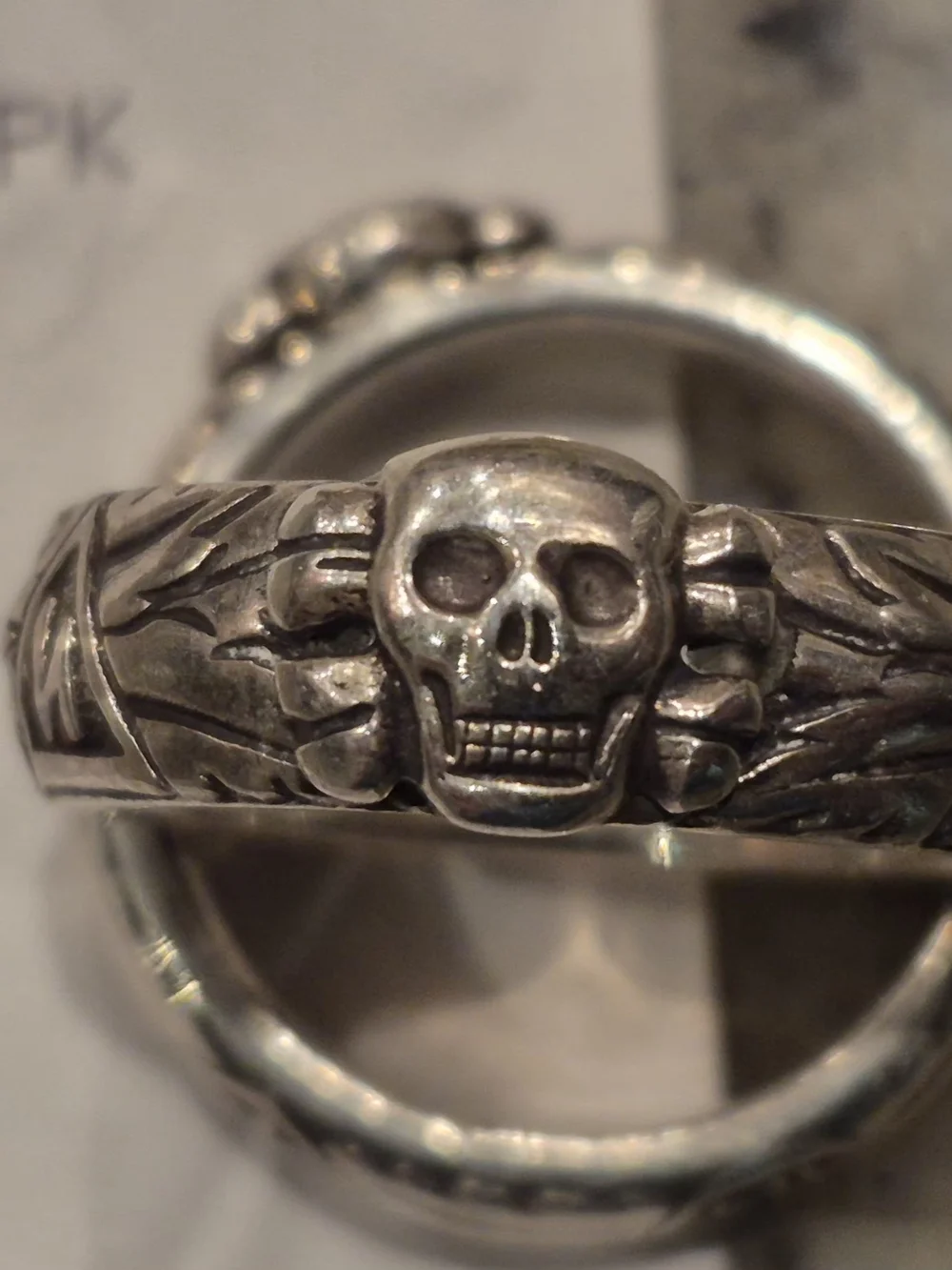 Skull Men's Silver Tone Ring - Gothic Style